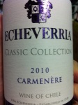 Classic Collection Carmenere by Viña Echeverria 2010